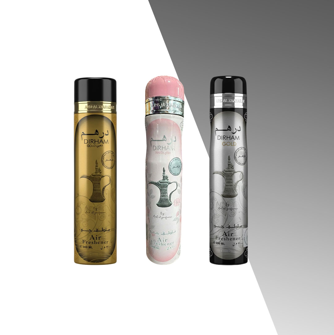 Ard Al Zaafaran Dirham Series Air Freshener - Wardi & Gold Editions 300ml